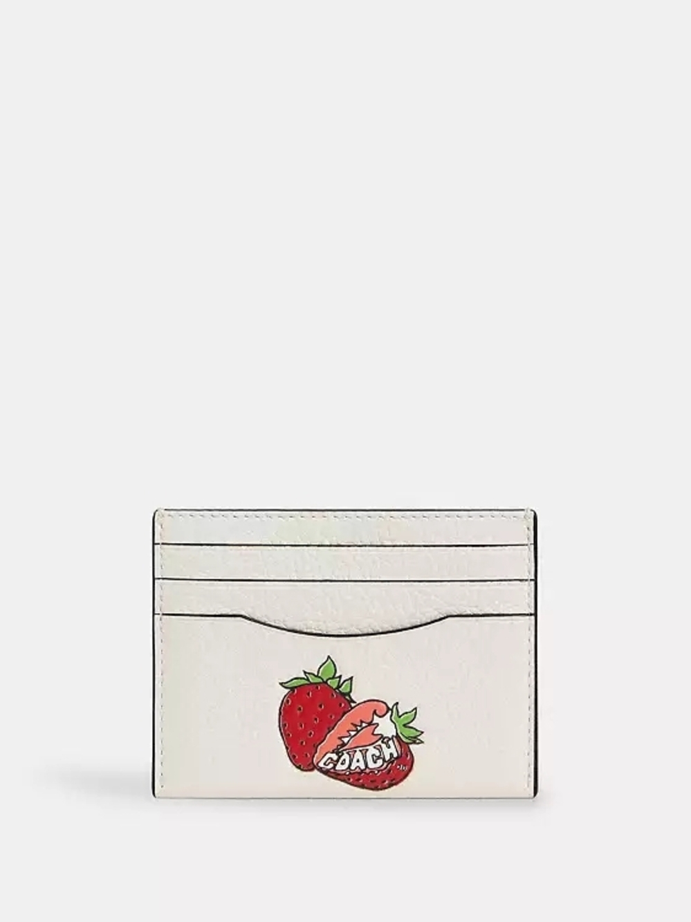 Coach Slim Id Card Case with Strawberry Graphic NWT
